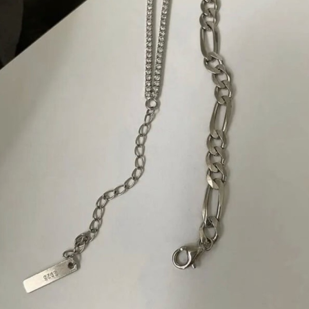 COPY - Sterling Silver Crystal Pave Chain Link Choker Necklace 

Brand New - Picture 3 of 6